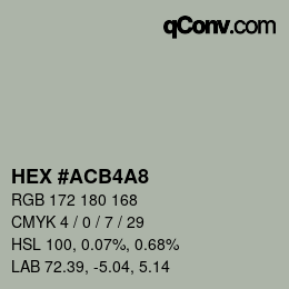颜色代码: HEX #ACB4A8 | qconv.com