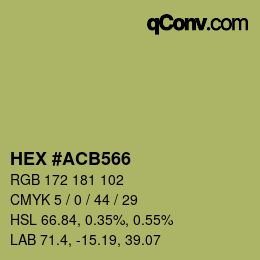 カラーコード: HEX #ACB566 | qconv.com