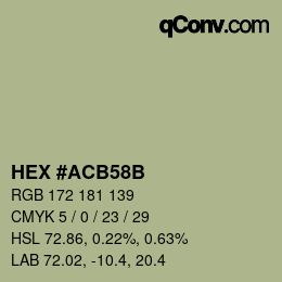カラーコード: HEX #ACB58B | qconv.com