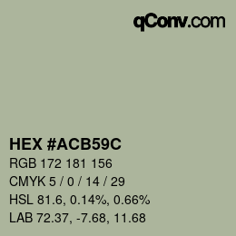 Color code: HEX #ACB59C | qconv.com