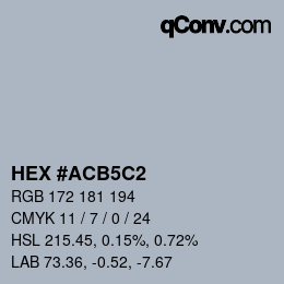 カラーコード: HEX #ACB5C2 | qconv.com