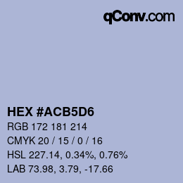 カラーコード: HEX #ACB5D6 | qconv.com