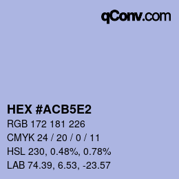Code couleur: HEX #ACB5E2 | qconv.com