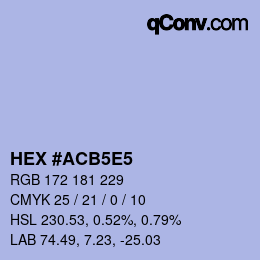 Color code: HEX #ACB5E5 | qconv.com