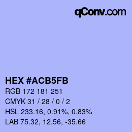 Farbcode: HEX #ACB5FB | qconv.com