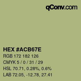 Farbcode: HEX #ACB67E | qconv.com