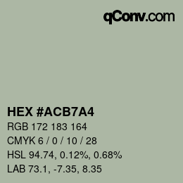 カラーコード: HEX #ACB7A4 | qconv.com
