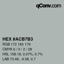 カラーコード: HEX #ACB7B3 | qconv.com