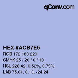 Color code: HEX #ACB7E5 | qconv.com