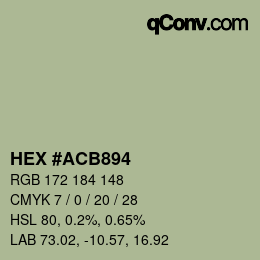 Farbcode: HEX #ACB894 | qconv.com