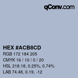 Color code: HEX #ACB8CD | qconv.com