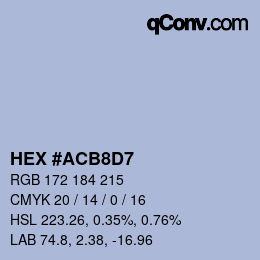 Color code: HEX #ACB8D7 | qconv.com