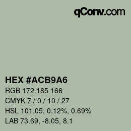 Color code: HEX #ACB9A6 | qconv.com