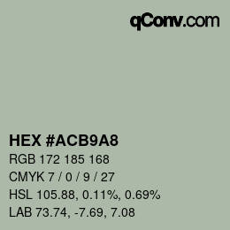 カラーコード: HEX #ACB9A8 | qconv.com