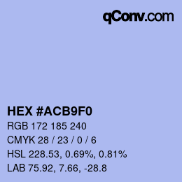 カラーコード: HEX #ACB9F0 | qconv.com