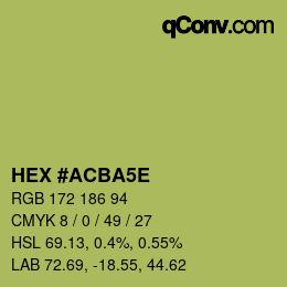 Farbcode: HEX #ACBA5E | qconv.com