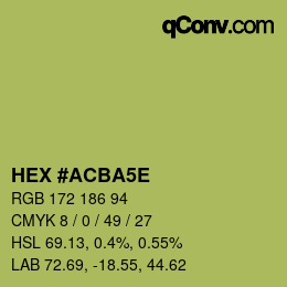 Code couleur: HEX #ACBA5E | qconv.com