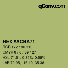 Color code: HEX #ACBA71 | qconv.com