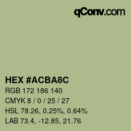 Color code: HEX #ACBA8C | qconv.com
