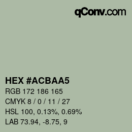 Color code: HEX #ACBAA5 | qconv.com