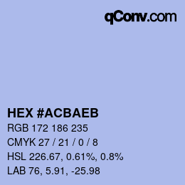 Color code: HEX #ACBAEB | qconv.com