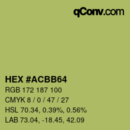 Color code: HEX #ACBB64 | qconv.com