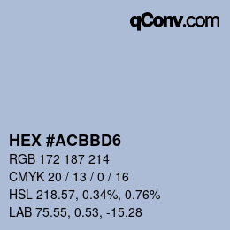 Color code: HEX #ACBBD6 | qconv.com