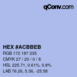 Color code: HEX #ACBBEB | qconv.com