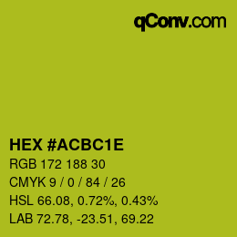 Color code: HEX #ACBC1E | qconv.com