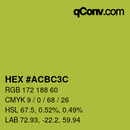 Color code: HEX #ACBC3C | qconv.com