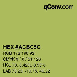 Color code: HEX #ACBC5C | qconv.com
