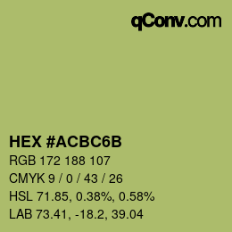 カラーコード: HEX #ACBC6B | qconv.com