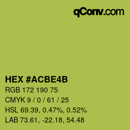 カラーコード: HEX #ACBE4B | qconv.com