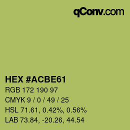 颜色代码: HEX #ACBE61 | qconv.com