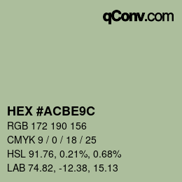 Color code: HEX #ACBE9C | qconv.com