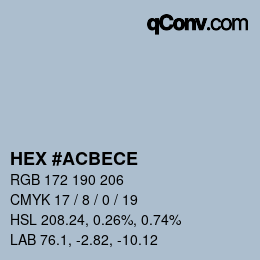 Color code: HEX #ACBECE | qconv.com