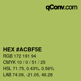 カラーコード: HEX #ACBF5E | qconv.com