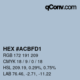 Color code: HEX #ACBFD1 | qconv.com