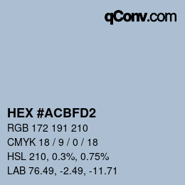 カラーコード: HEX #ACBFD2 | qconv.com