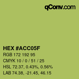 Color code: HEX #ACC05F | qconv.com