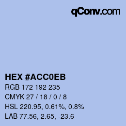 カラーコード: HEX #ACC0EB | qconv.com