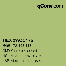 Color code: HEX #ACC176 | qconv.com