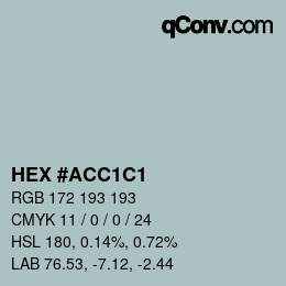 Código de color: HEX #ACC1C1 | qconv.com