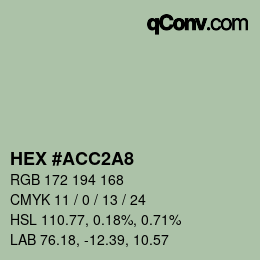 颜色代码: HEX #ACC2A8 | qconv.com
