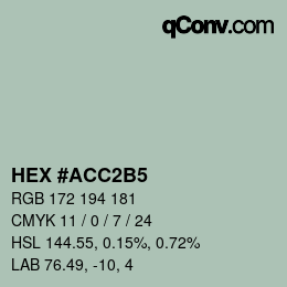 カラーコード: HEX #ACC2B5 | qconv.com