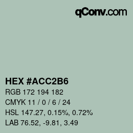 颜色代码: HEX #ACC2B6 | qconv.com