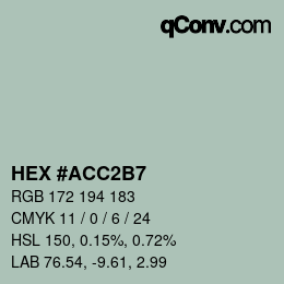 颜色代码: HEX #ACC2B7 | qconv.com