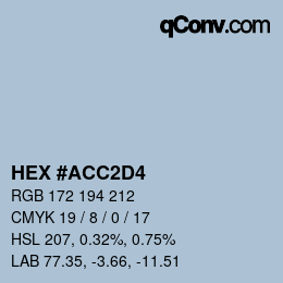 颜色代码: HEX #ACC2D4 | qconv.com
