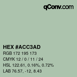 颜色代码: HEX #ACC3AD | qconv.com