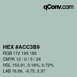 颜色代码: HEX #ACC3B9 | qconv.com